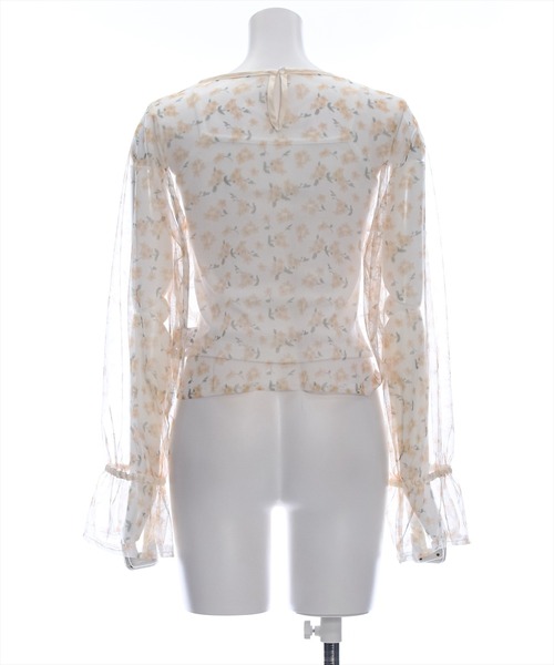 clear（クリア）の「【2点SET】シアー花柄ギャザートップス(キャミセット) [スタイルアップ]（アンサンブル・レディース・オレンジ/ピンク・F）」の7枚目の写真