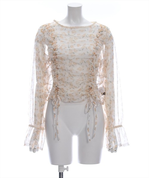 clear（クリア）の「【2点SET】シアー花柄ギャザートップス(キャミセット) [スタイルアップ]（アンサンブル・レディース・オレンジ/ピンク・F）」の15枚目の写真