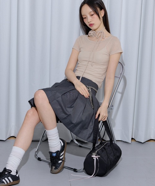 FCMM（エフシーエムエム）の「MINI BOSTON BAG/ミニボストンバッグ（ボストンバッグ・レディース・ブラック/グレー/レッド/ピンク・FREE）」の6枚目の写真