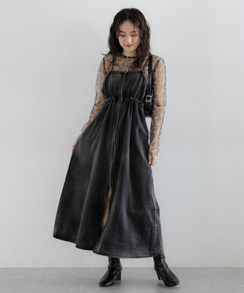 フロントジップ/デニムキャミワンピース（ワンピース）｜RAGEBLUE（レイジブルー）