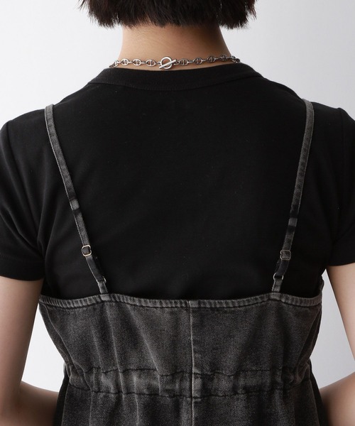 RAGEBLUE（レイジブルー）の「フロントジップ/デニムキャミワンピース（ワンピース・レディース・ブラック/ブルー・FREE）」の7枚目の写真