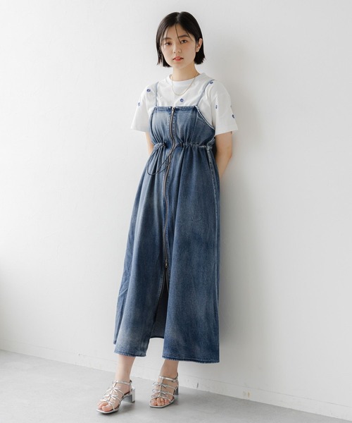 RAGEBLUE（レイジブルー）の「フロントジップ/デニムキャミワンピース（ワンピース・レディース・ブラック/ブルー・FREE）」の19枚目の写真