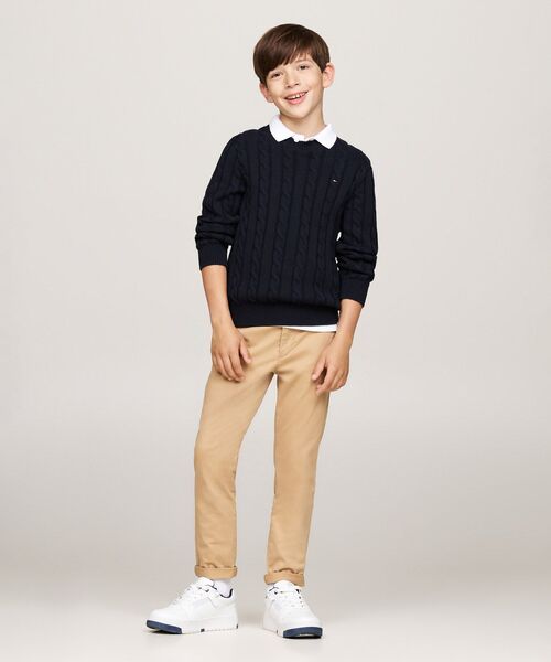 TOMMY HILFIGER（トミーヒルフィガー）の「BOYS エッセンシャルケーブルセーター（ニット/セーター・キッズ・アイボリー/ブルー系その他/オレンジ/ネイビー・140cm/150cm/160cm/130cm）」の17枚目の写真