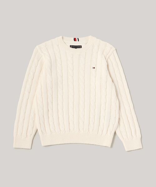 TOMMY HILFIGER（トミーヒルフィガー）の「BOYS エッセンシャルケーブルセーター（ニット/セーター・キッズ・アイボリー/ブルー系その他/オレンジ/ネイビー・140cm/150cm/160cm/130cm）」の8枚目の写真