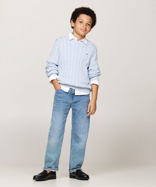 TOMMY HILFIGER（トミーヒルフィガー）の「BOYS エッセンシャルケーブルセーター（ニット/セーター・キッズ・アイボリー/ブルー系その他/オレンジ/ネイビー・140cm/150cm/160cm/130cm）」の22枚目の写真