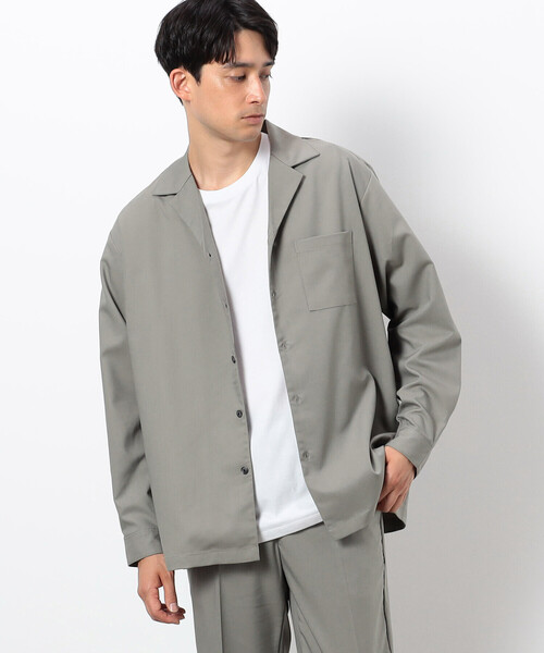 COMME CA ISM（コムサイズム）の「ファンクショナル ストレッチツイル オープンカラーシャツ（シャツ/ブラウス・メンズ・チャコール/ベージュ/ブラック/オリーブ・MEDIUM/LARGE/SMALL）」の4枚目の写真