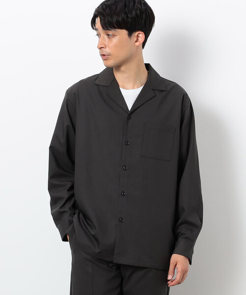 COMME CA ISM（コムサイズム）の「ファンクショナル ストレッチツイル オープンカラーシャツ（シャツ/ブラウス・メンズ・チャコール/ベージュ/ブラック/オリーブ・MEDIUM/LARGE/SMALL）」の10枚目の写真