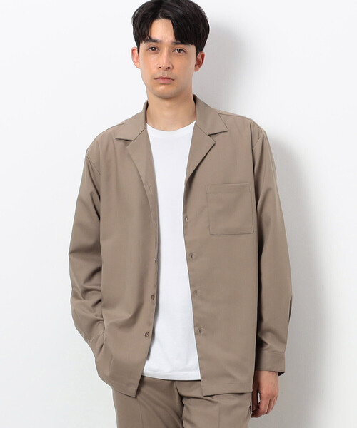 COMME CA ISM（コムサイズム）の「ファンクショナル ストレッチツイル オープンカラーシャツ（シャツ/ブラウス・メンズ・チャコール/ベージュ/ブラック/オリーブ・MEDIUM/LARGE/SMALL）」の13枚目の写真