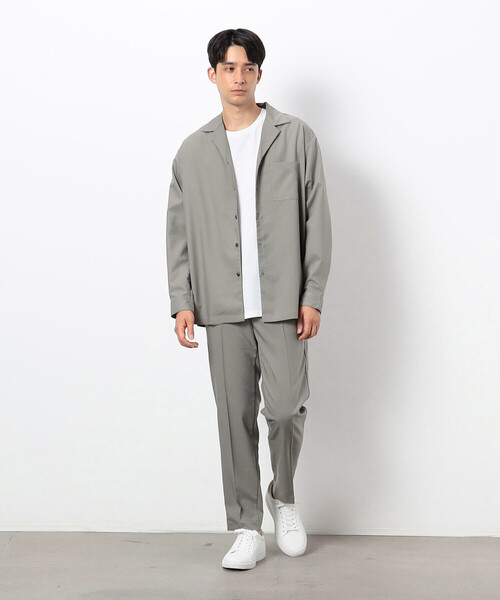 COMME CA ISM（コムサイズム）の「ファンクショナル ストレッチツイル オープンカラーシャツ（シャツ/ブラウス・メンズ・チャコール/ベージュ/ブラック/オリーブ・MEDIUM/LARGE/SMALL）」の14枚目の写真