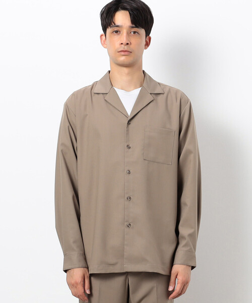 COMME CA ISM（コムサイズム）の「ファンクショナル ストレッチツイル オープンカラーシャツ（シャツ/ブラウス・メンズ・チャコール/ベージュ/ブラック/オリーブ・MEDIUM/LARGE/SMALL）」の16枚目の写真
