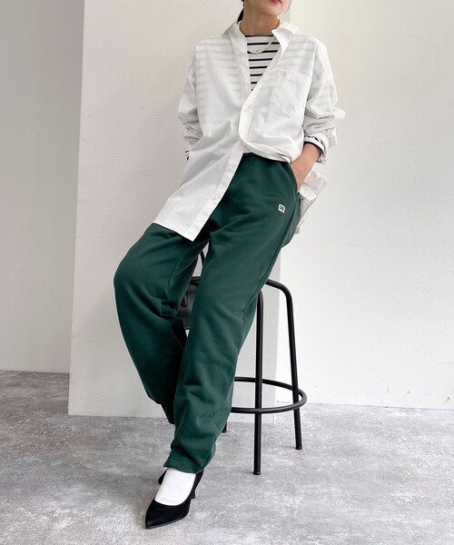 fredy emue(フレディエミュ)の「裾ZIP 高密度裏毛スウェットパンツ(スウェットパンツ・レディース・グレー/ライトグレー/ダークグリーン・38)」の8枚目の写真