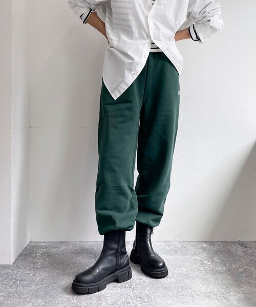 fredy emue(フレディエミュ)の「裾ZIP 高密度裏毛スウェットパンツ(スウェットパンツ・レディース・グレー/ライトグレー/ダークグリーン・38)」の21枚目の写真