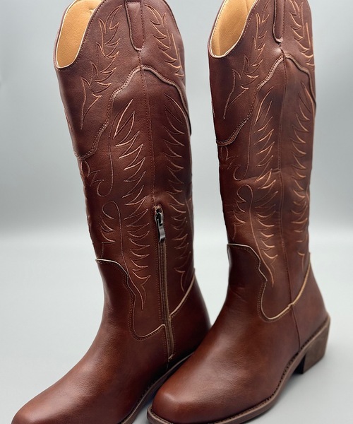 ANOTHER S(アナザーエス)の「刺繍入りロングウエスタンブーツ(ブーツ・レディース・ブラウン・38/37/39)」の8枚目の写真