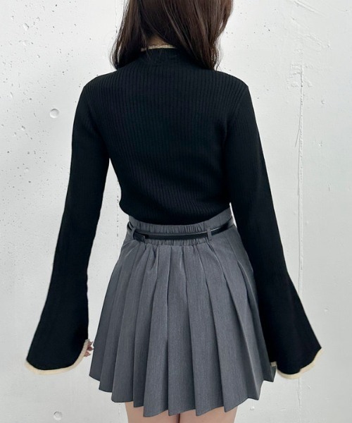 archives（アルシーヴ）の「配色フレアスリーブリブニット（ニット/セーター・レディース・ブラック/グレー/アイボリー・MEDIUM）」の14枚目の写真