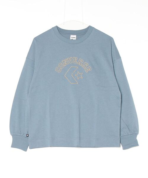 CONVERSE（コンバース）の「コンバース  ステッチ ロゴ ロングスリーブ_（Tシャツ/カットソー・レディース・ブルー/チャコールグレー/ベージュ/ホワイト・S/M/L）」の4枚目の写真