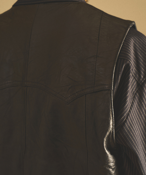 417 EDIFICE（フォーワンセブンエディフィス）の「”UP CYCLE LEATHER” アップサイクルレザーベスト（ベスト・メンズ・ブラック・MEDIUM/LARGE）」の9枚目の写真