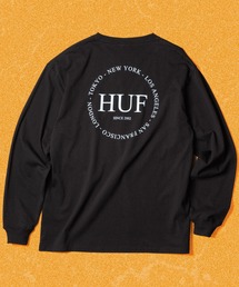 HUF（ハフ）の「FINE PRINT LS TEE  /  HUF ハフ ヘビーウェイト ロングスリーブTシャツ ロンT（Tシャツ/カットソー・メンズ）」