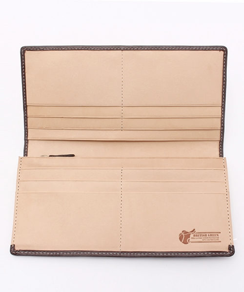 ブリティッシュグリーン財布 名入れ無料】ブライドルレザー二つ折り財布 BRITISH GREEN