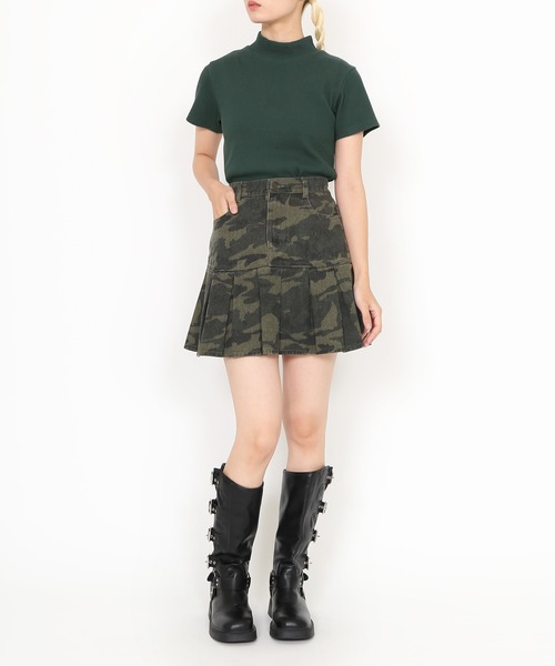 PUNYUS（プニュズ）の「ハイネックリブＴシャツ（Tシャツ/カットソー・レディース・レッド/ブルー/ダークグリーン/グレー・1/2/3/4）」の14枚目の写真