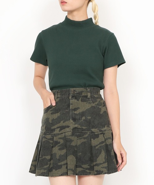 PUNYUS（プニュズ）の「ハイネックリブＴシャツ（Tシャツ/カットソー・レディース・レッド/ブルー/ダークグリーン/グレー・1/2/3/4）」の12枚目の写真