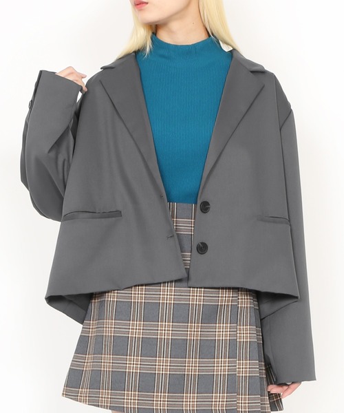 PUNYUS（プニュズ）の「ハイネックリブＴシャツ（Tシャツ/カットソー・レディース・レッド/ブルー/ダークグリーン/グレー・1/2/3/4）」の8枚目の写真