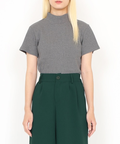 PUNYUS（プニュズ）の「ハイネックリブＴシャツ（Tシャツ/カットソー・レディース・レッド/ブルー/ダークグリーン/グレー・1/2/3/4）」の9枚目の写真