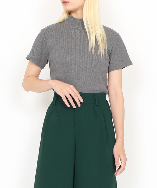 PUNYUS（プニュズ）の「ハイネックリブＴシャツ（Tシャツ/カットソー・レディース・レッド/ブルー/ダークグリーン/グレー・1/2/3/4）」の10枚目の写真