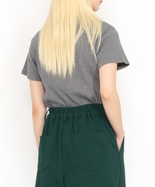 PUNYUS（プニュズ）の「ハイネックリブＴシャツ（Tシャツ/カットソー・レディース・レッド/ブルー/ダークグリーン/グレー・1/2/3/4）」の11枚目の写真