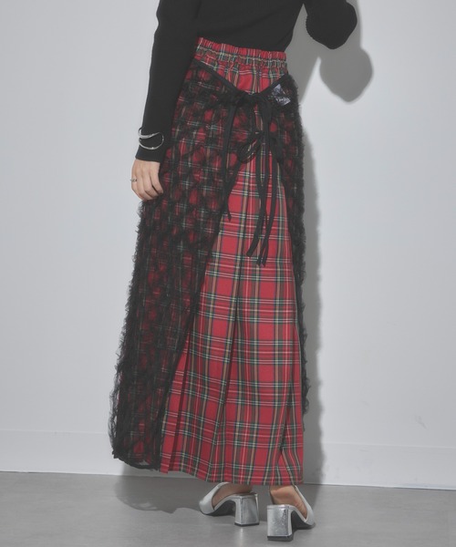 MAISON BREEZE（メゾンブリーズ）の「【MAISON BREEZE】フリル刺繍チュールラップスカート 31867A234  XNN（スカート・レディース・アイボリー/ブラック・FREE）」の13枚目の写真