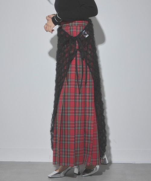 MAISON BREEZE（メゾンブリーズ）の「【MAISON BREEZE】フリル刺繍チュールラップスカート 31867A234  XNN（スカート・レディース・アイボリー/ブラック・FREE）」の12枚目の写真