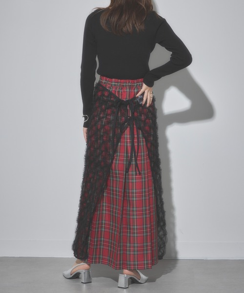 MAISON BREEZE（メゾンブリーズ）の「【MAISON BREEZE】フリル刺繍チュールラップスカート 31867A234  XNN（スカート・レディース・アイボリー/ブラック・FREE）」の17枚目の写真