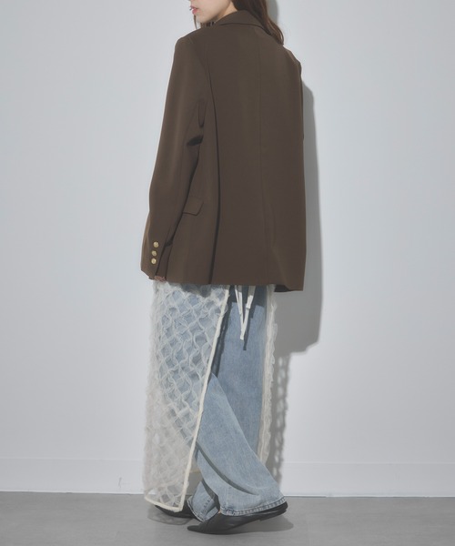 MAISON BREEZE（メゾンブリーズ）の「【MAISON BREEZE】フリル刺繍チュールラップスカート 31867A234  XNN（スカート・レディース・アイボリー/ブラック・FREE）」の10枚目の写真