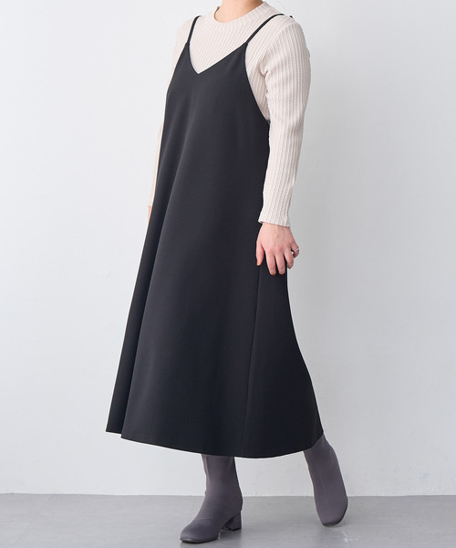 anyfee(エニフィー)の「【anyfee】ニットジョーゼットキャミワンピース《大きいサイズ/プラスサイズ》◆2025SS◆(ワンピース・レディース・ブラック/ベージュ/ネイビー・5L/4L/3L/LL)」の15枚目の写真