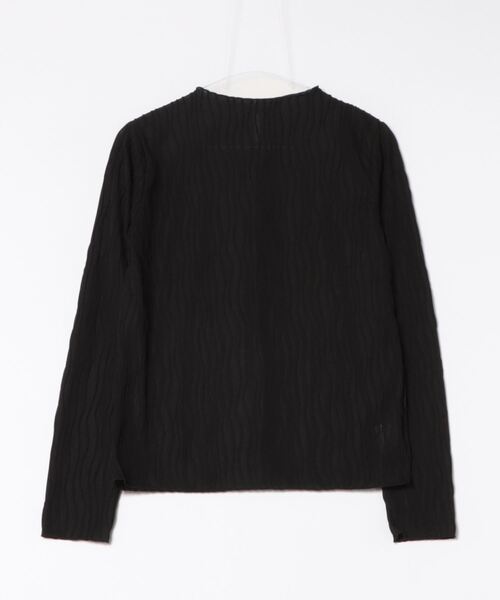 TRIANGLE PALETTE(トライアングルパレット)の「ウェーブストライプ プチハイネックトップス(Tシャツ/カットソー・レディース・アイボリー/ブラック/ブラウン/ボルドー/ダークグレー・FREE)」の6枚目の写真