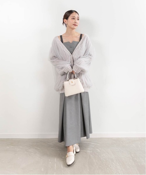 RANDA(ランダ)の「ボリュームチュールニットカーディガン(ニット/セーター・レディース・アイボリー/ブラック/グレー・FREE)」の12枚目の写真