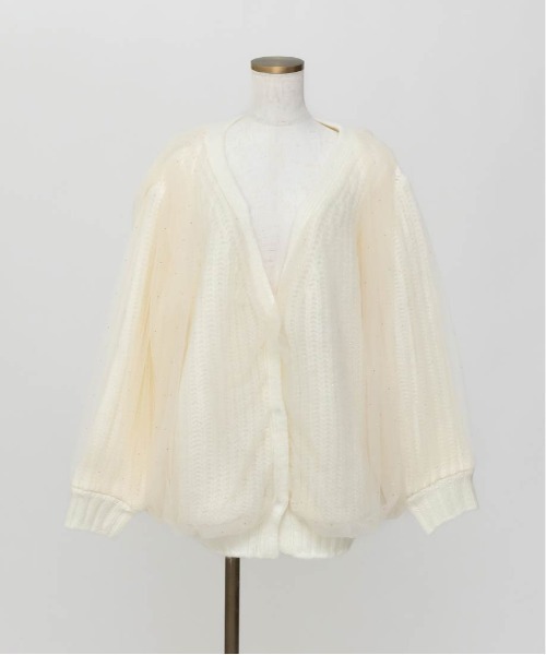 RANDA(ランダ)の「ボリュームチュールニットカーディガン(ニット/セーター・レディース・アイボリー/ブラック/グレー・FREE)」の13枚目の写真