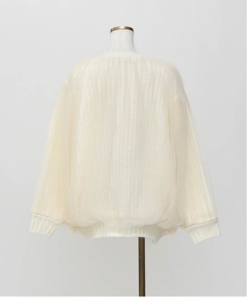 RANDA(ランダ)の「ボリュームチュールニットカーディガン(ニット/セーター・レディース・アイボリー/ブラック/グレー・FREE)」の15枚目の写真