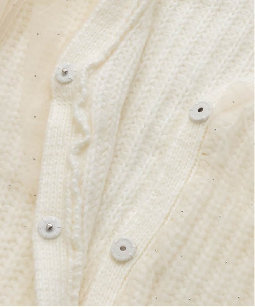 RANDA(ランダ)の「ボリュームチュールニットカーディガン(ニット/セーター・レディース・アイボリー/ブラック/グレー・FREE)」の16枚目の写真