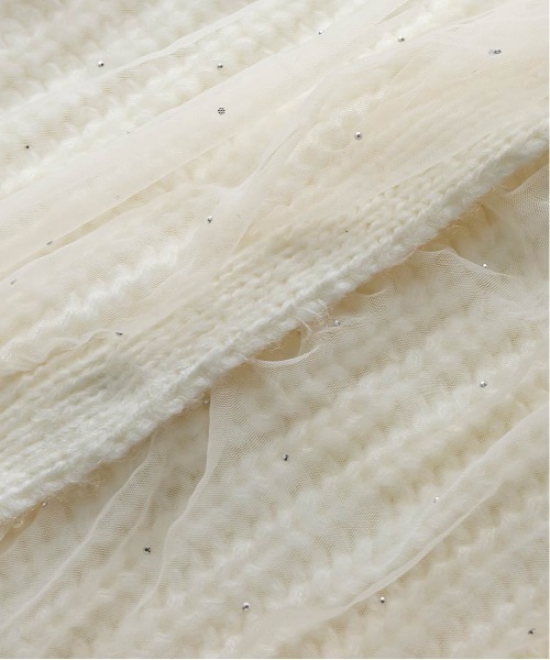 RANDA(ランダ)の「ボリュームチュールニットカーディガン(ニット/セーター・レディース・アイボリー/ブラック/グレー・FREE)」の17枚目の写真