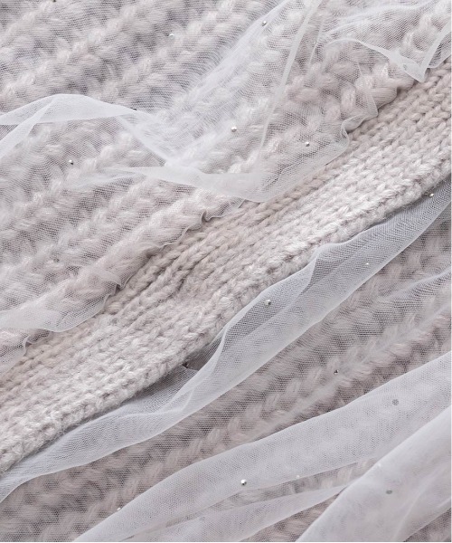 RANDA(ランダ)の「ボリュームチュールニットカーディガン(ニット/セーター・レディース・アイボリー/ブラック/グレー・FREE)」の19枚目の写真