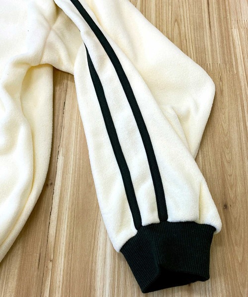 TopIsm(トップイズム)の「ライン入りワイド ハーフZIP フリースプルオーバー(スウェット・メンズ・ベージュ/グレー/ブラック/ホワイト/オレンジ・M/XL/L)」の8枚目の写真