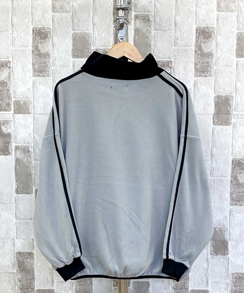TopIsm(トップイズム)の「ライン入りワイド ハーフZIP フリースプルオーバー(スウェット・メンズ・ベージュ/グレー/ブラック/ホワイト/オレンジ・M/XL/L)」の12枚目の写真