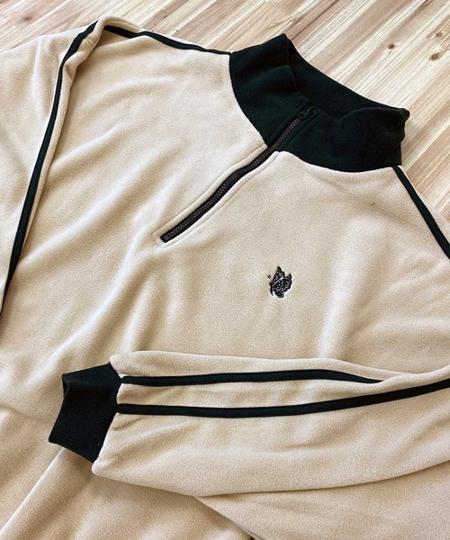 TopIsm(トップイズム)の「ライン入りワイド ハーフZIP フリースプルオーバー(スウェット・メンズ・ベージュ/グレー/ブラック/ホワイト/オレンジ・M/XL/L)」の15枚目の写真