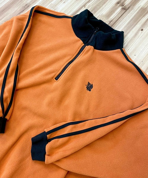 TopIsm(トップイズム)の「ライン入りワイド ハーフZIP フリースプルオーバー(スウェット・メンズ・ベージュ/グレー/ブラック/ホワイト/オレンジ・M/XL/L)」の17枚目の写真