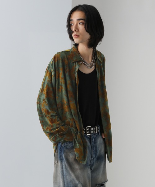 HARE（ハレ）の「ムラゾメブラーガラシャツ(HARE)（シャツ/ブラウス・メンズ・グリーン/ブルー・FREE）」の2枚目の写真