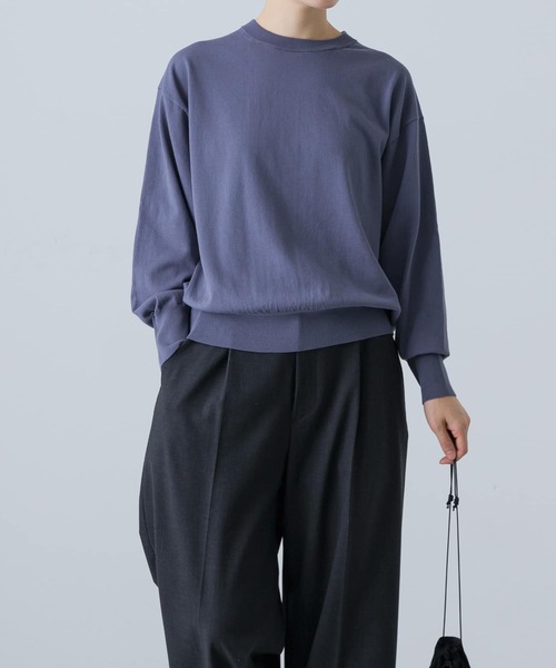 かぐれ（カグレ）の「ハイゲージドライコットンプルオーバー（ニット/セーター・レディース・ライトベージュ/ブラック/ブルー・FREE）」の3枚目の写真