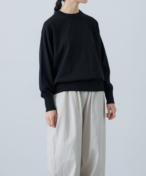 かぐれ（カグレ）の「ハイゲージドライコットンプルオーバー（ニット/セーター・レディース・ライトベージュ/ブラック/ブルー・FREE）」の13枚目の写真