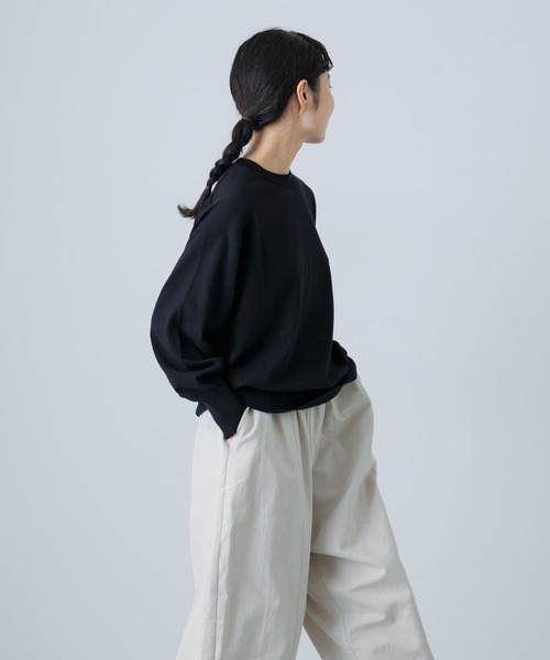 かぐれ（カグレ）の「ハイゲージドライコットンプルオーバー（ニット/セーター・レディース・ライトベージュ/ブラック/ブルー・FREE）」の15枚目の写真