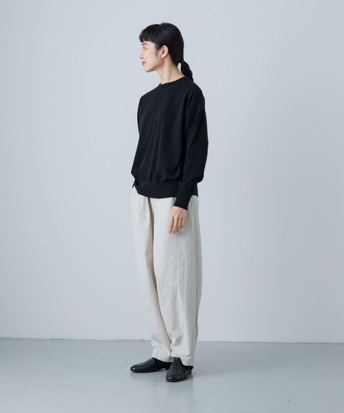 かぐれ（カグレ）の「ハイゲージドライコットンプルオーバー（ニット/セーター・レディース・ライトベージュ/ブラック/ブルー・FREE）」の17枚目の写真