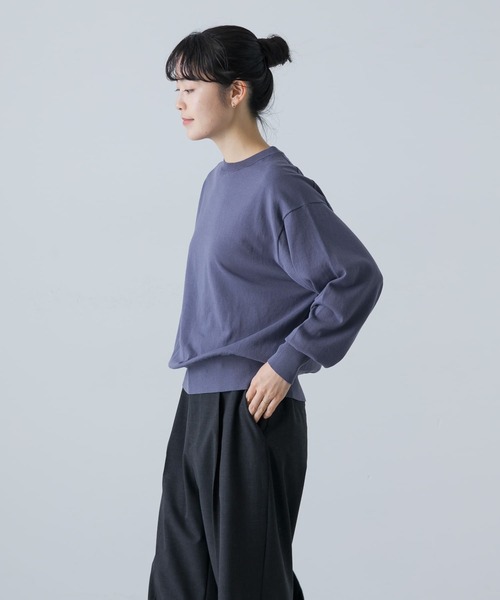 かぐれ（カグレ）の「ハイゲージドライコットンプルオーバー（ニット/セーター・レディース・ライトベージュ/ブラック/ブルー・FREE）」の22枚目の写真